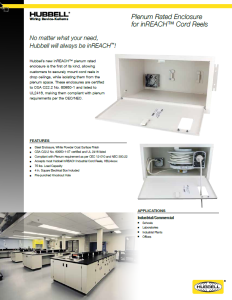 WD - WLFR005 Plenum Rated Cord Reel Enclosures